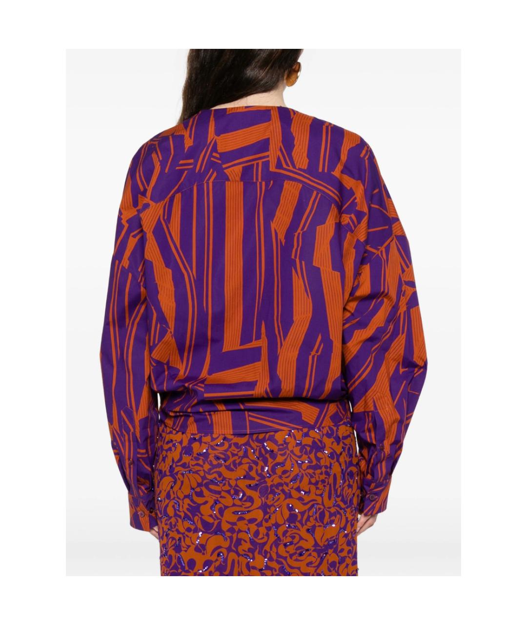 DRIES VAN NOTEN Фиолетовая хлопковая блузы, фото 5