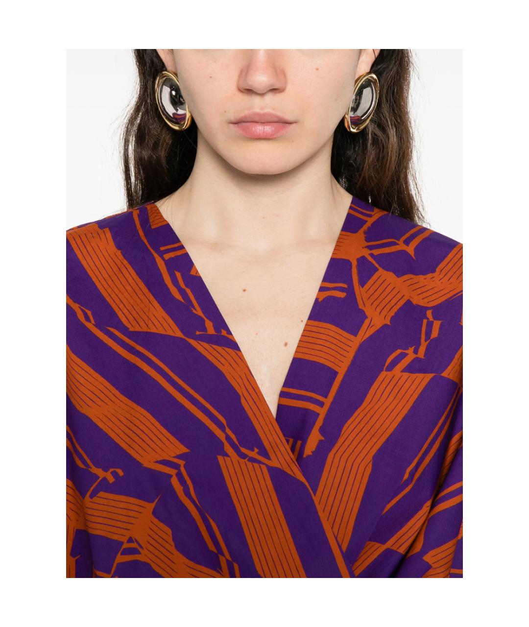 DRIES VAN NOTEN Фиолетовая хлопковая блузы, фото 4