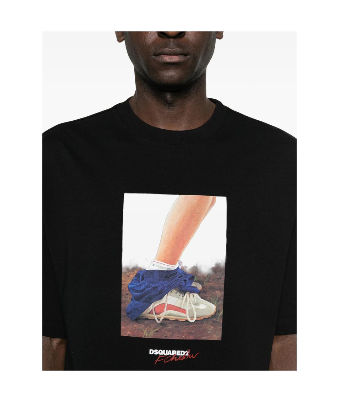 DSQUARED2 Черная хлопковая футболка, фото 4