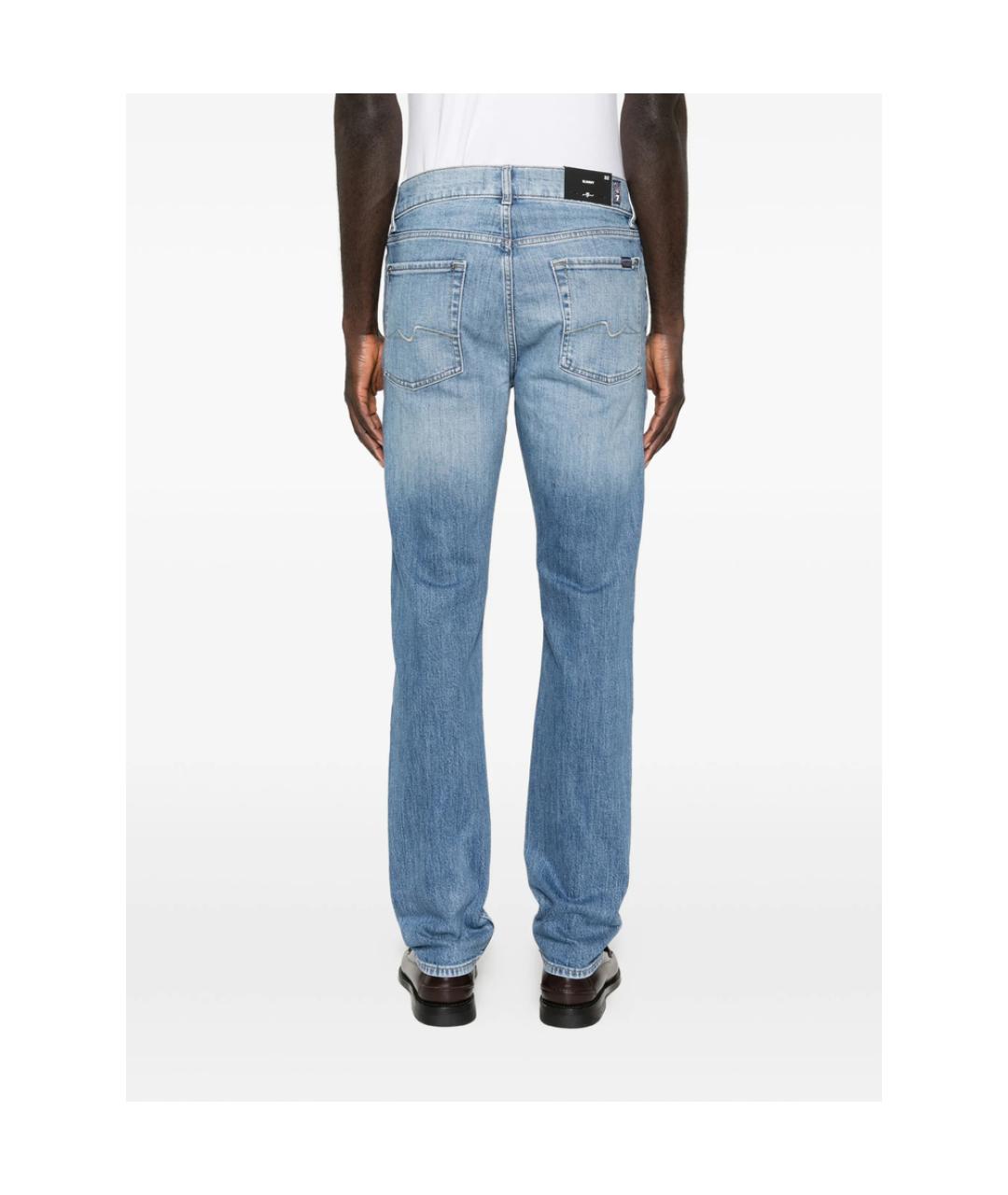 7 FOR ALL MANKIND Синие хлопковые джинсы скинни, фото 2