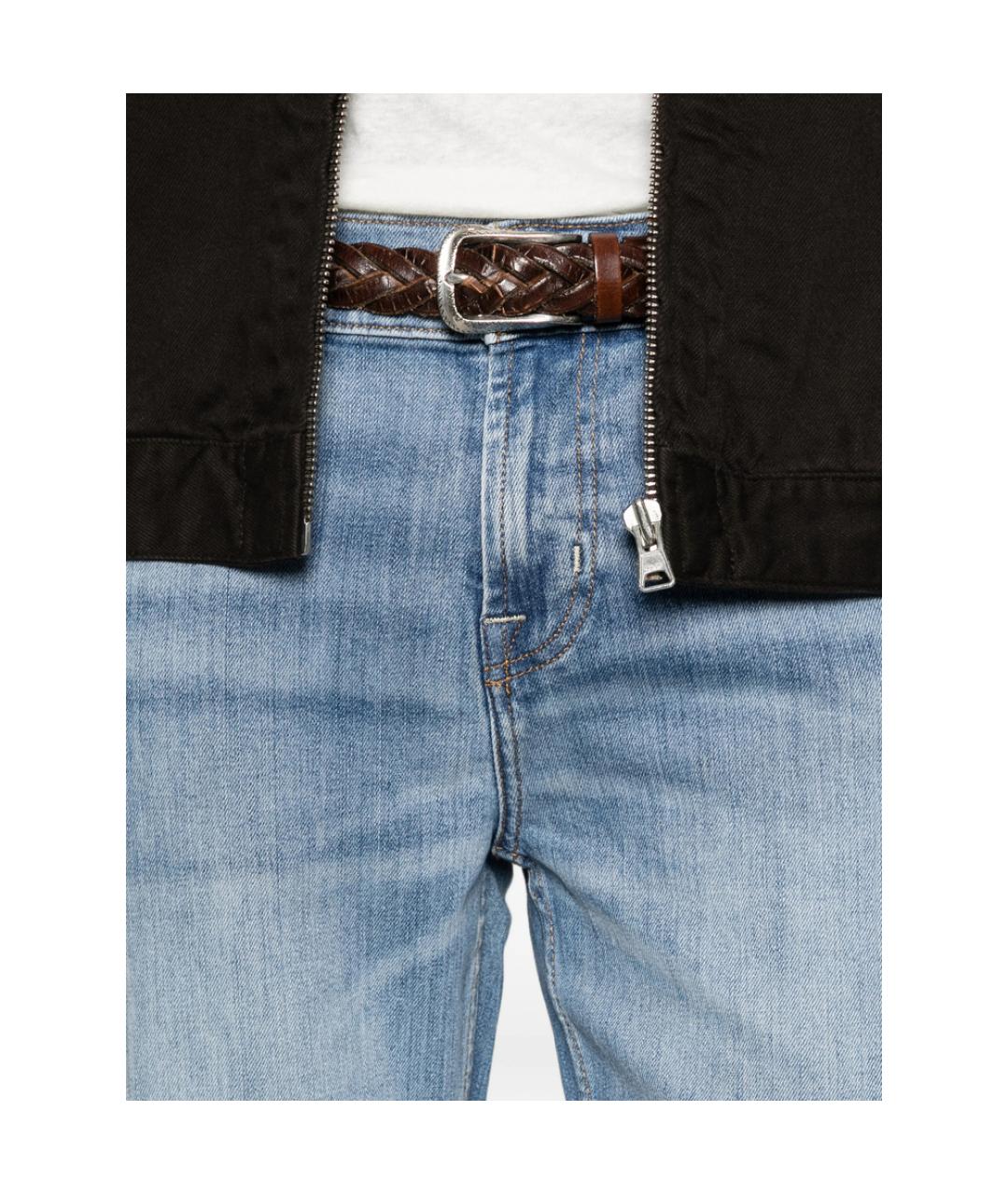 7 FOR ALL MANKIND Синие хлопковые джинсы скинни, фото 3