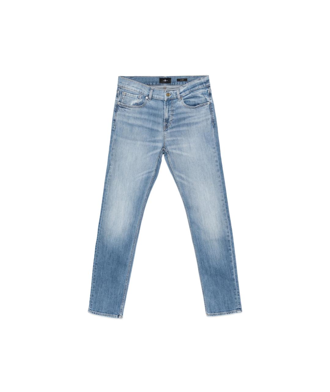 7 FOR ALL MANKIND Синие хлопковые джинсы скинни, фото 1