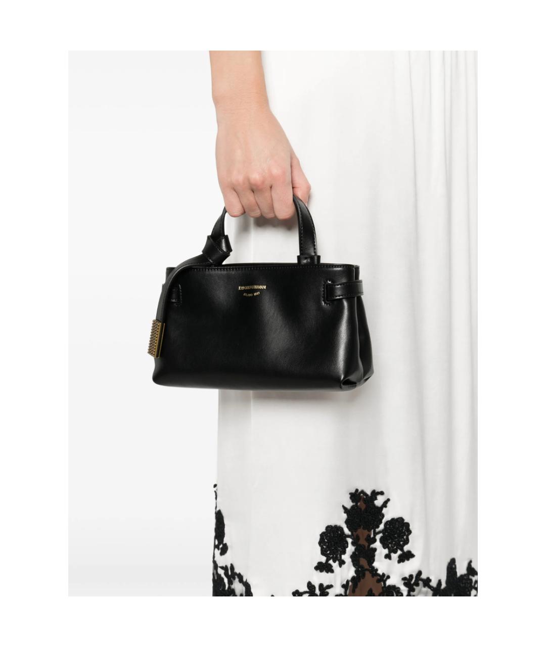 EMPORIO ARMANI Черная сумка с короткими ручками, фото 3