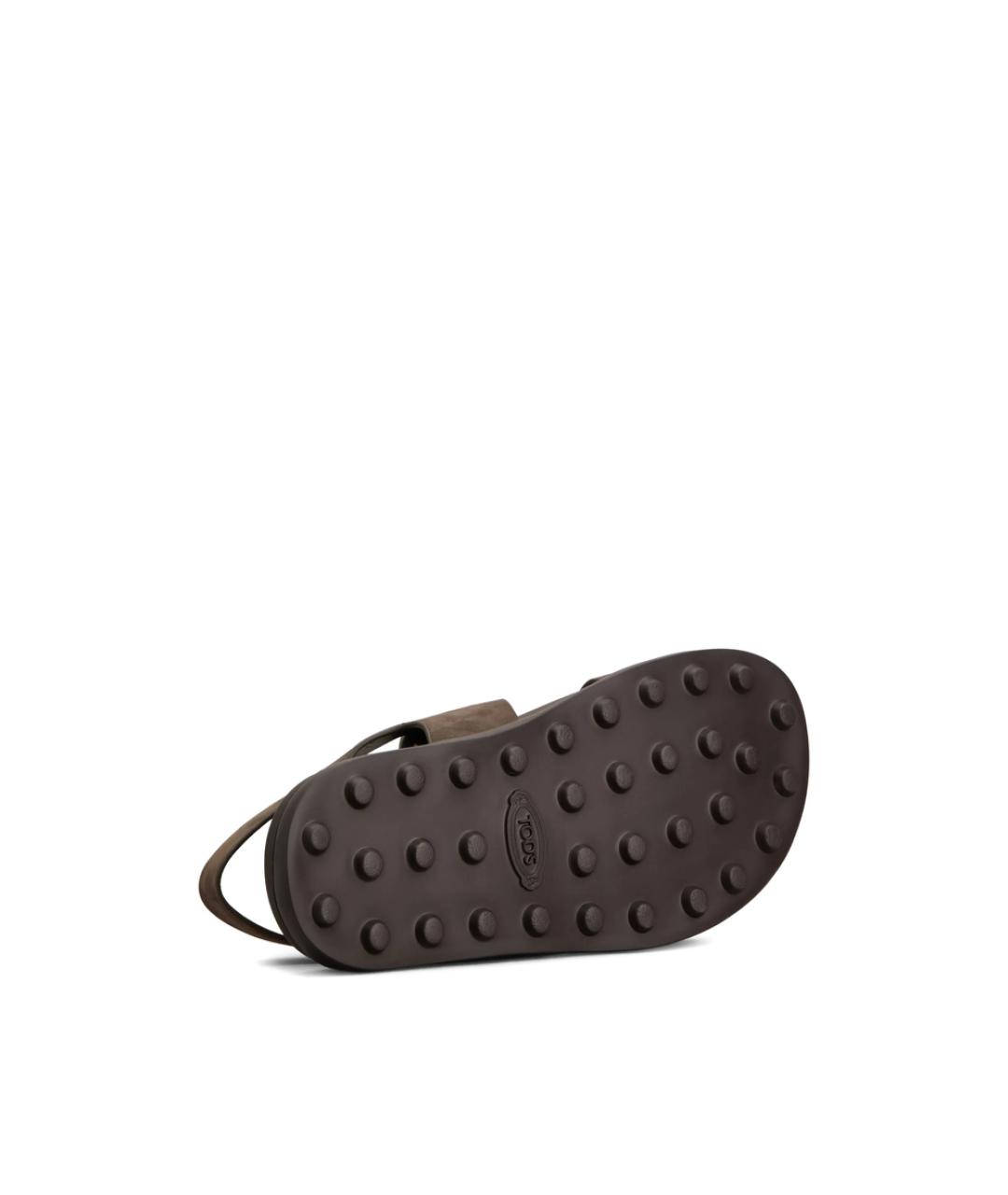 TOD'S Коричневые кожаные сандалии, фото 3