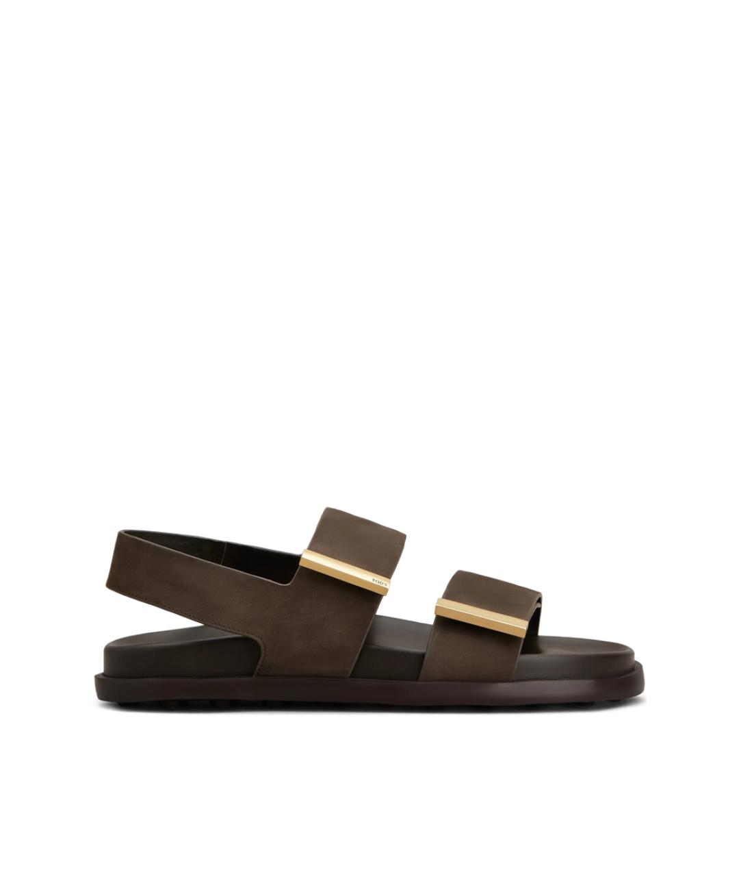 TOD'S Коричневые кожаные сандалии, фото 1