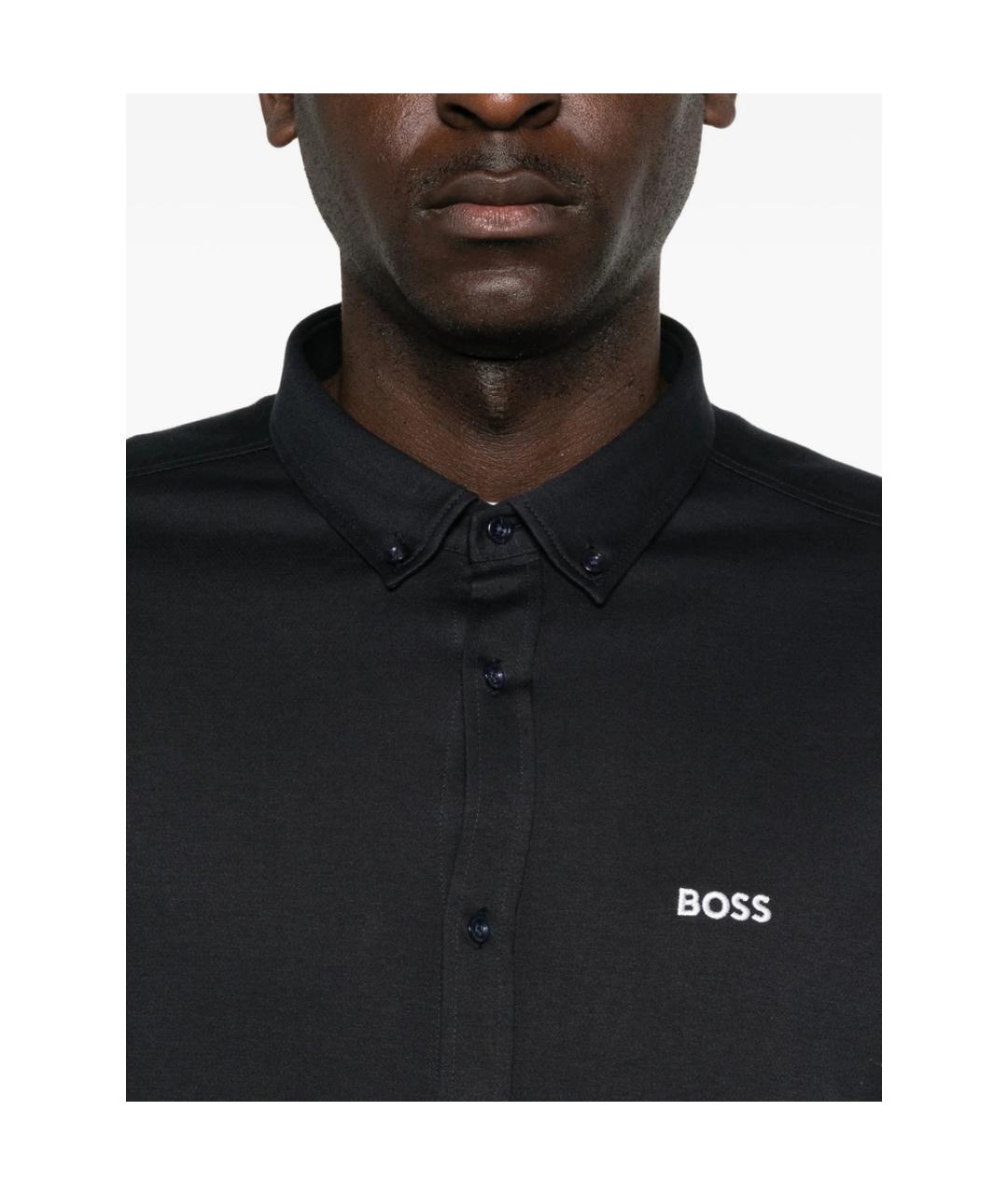HUGO BOSS Синяя хлопковая кэжуал рубашка, фото 3