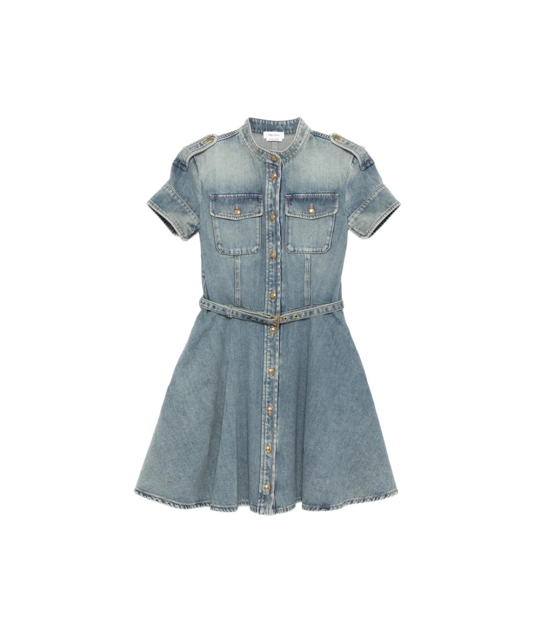 ALEXANDER MCQUEEN Синее хлопковое повседневное платье, фото 1