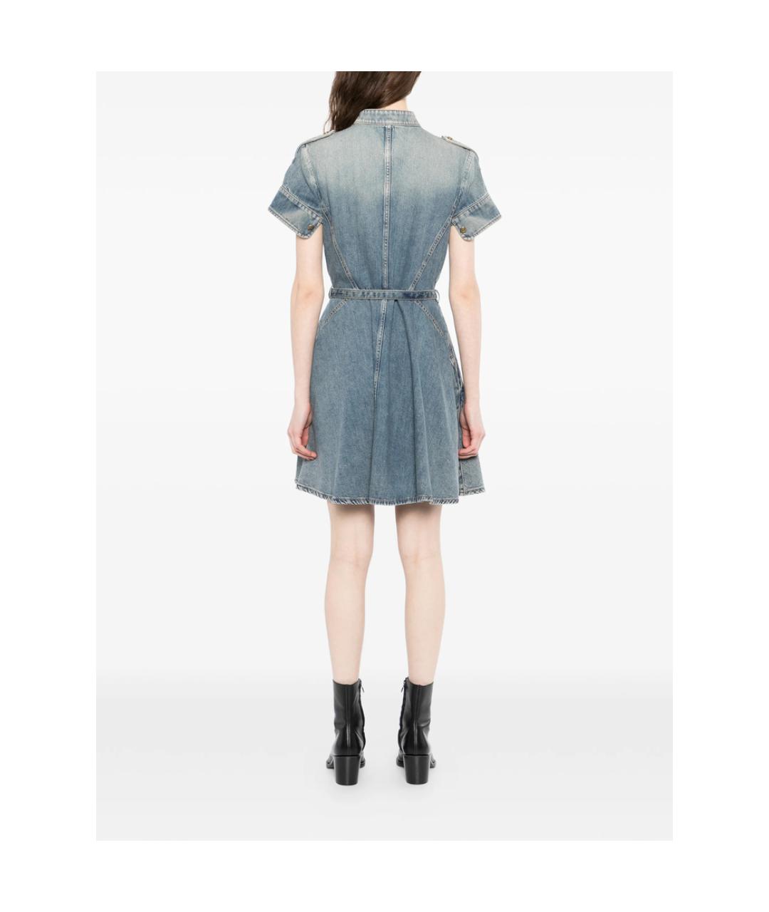 ALEXANDER MCQUEEN Синее хлопковое повседневное платье, фото 5