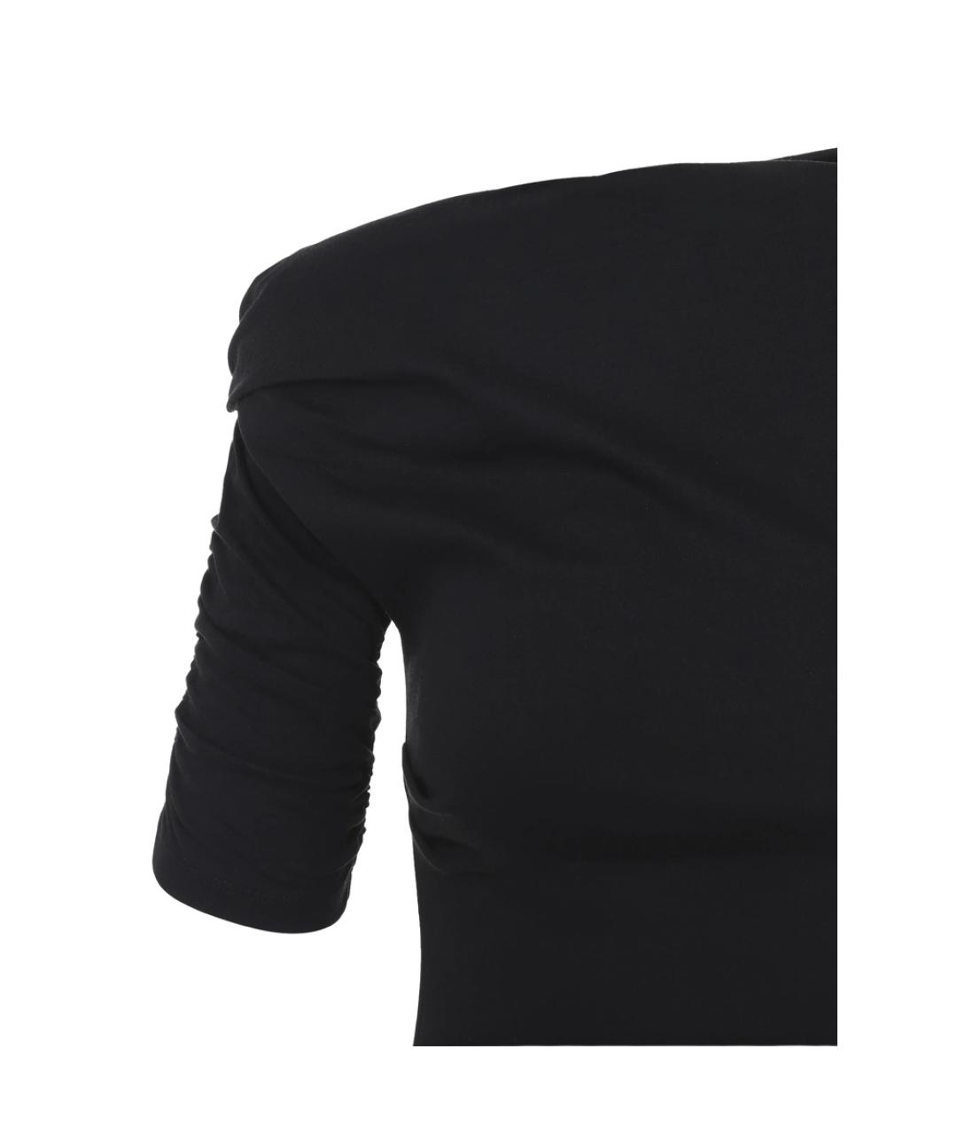 JACQUEMUS Черное хлопковое коктейльное платье, фото 3