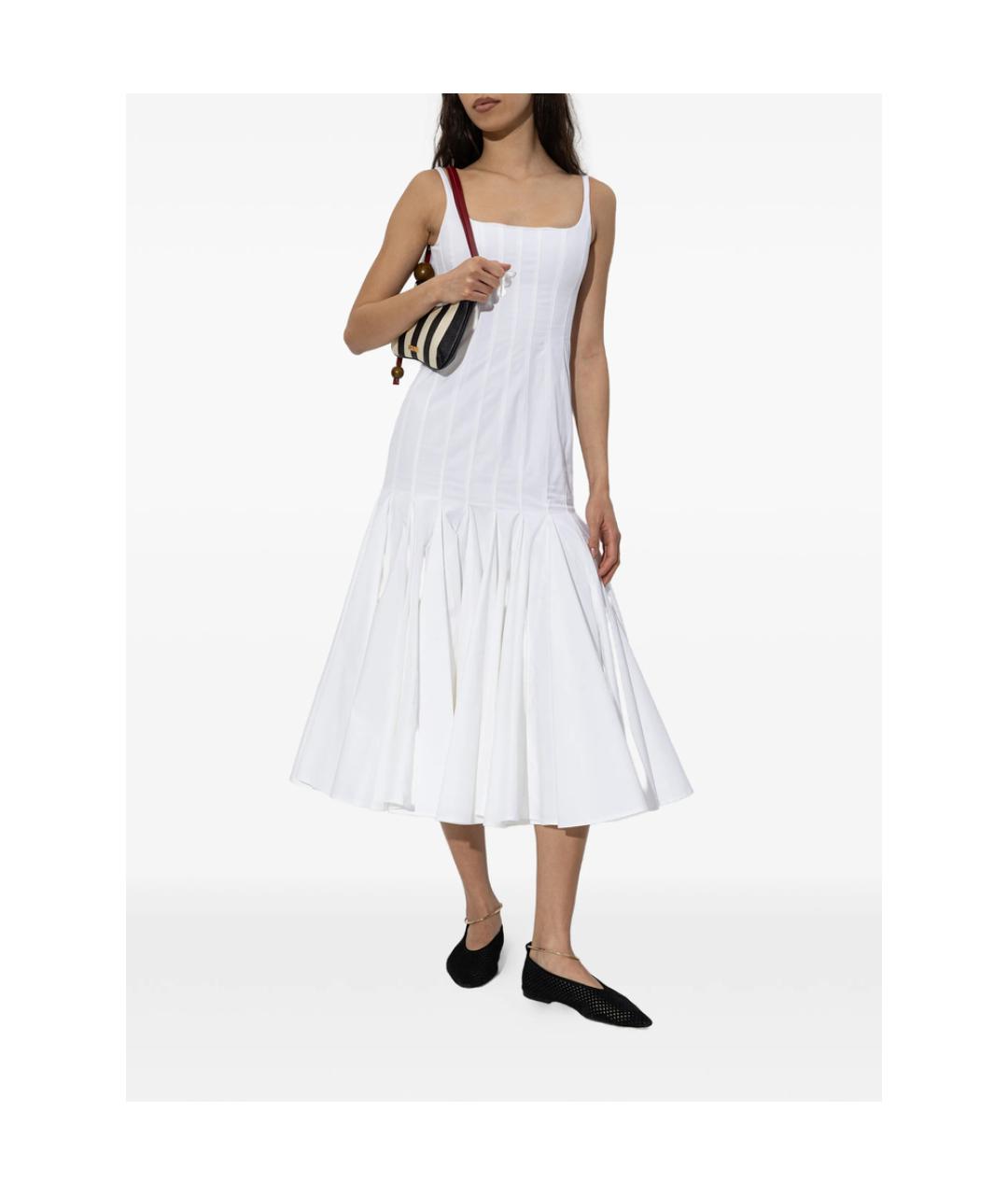 JACQUEMUS Белое хлопковое повседневное платье, фото 4