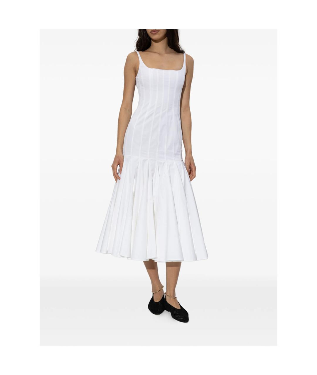 JACQUEMUS Белое хлопковое повседневное платье, фото 3