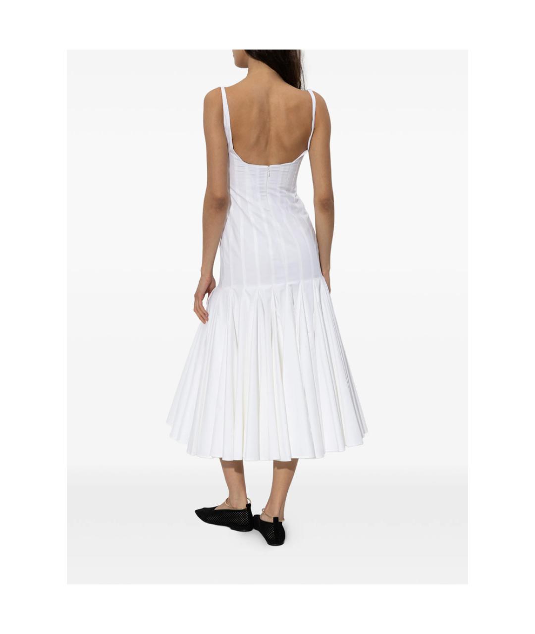 JACQUEMUS Белое хлопковое повседневное платье, фото 5