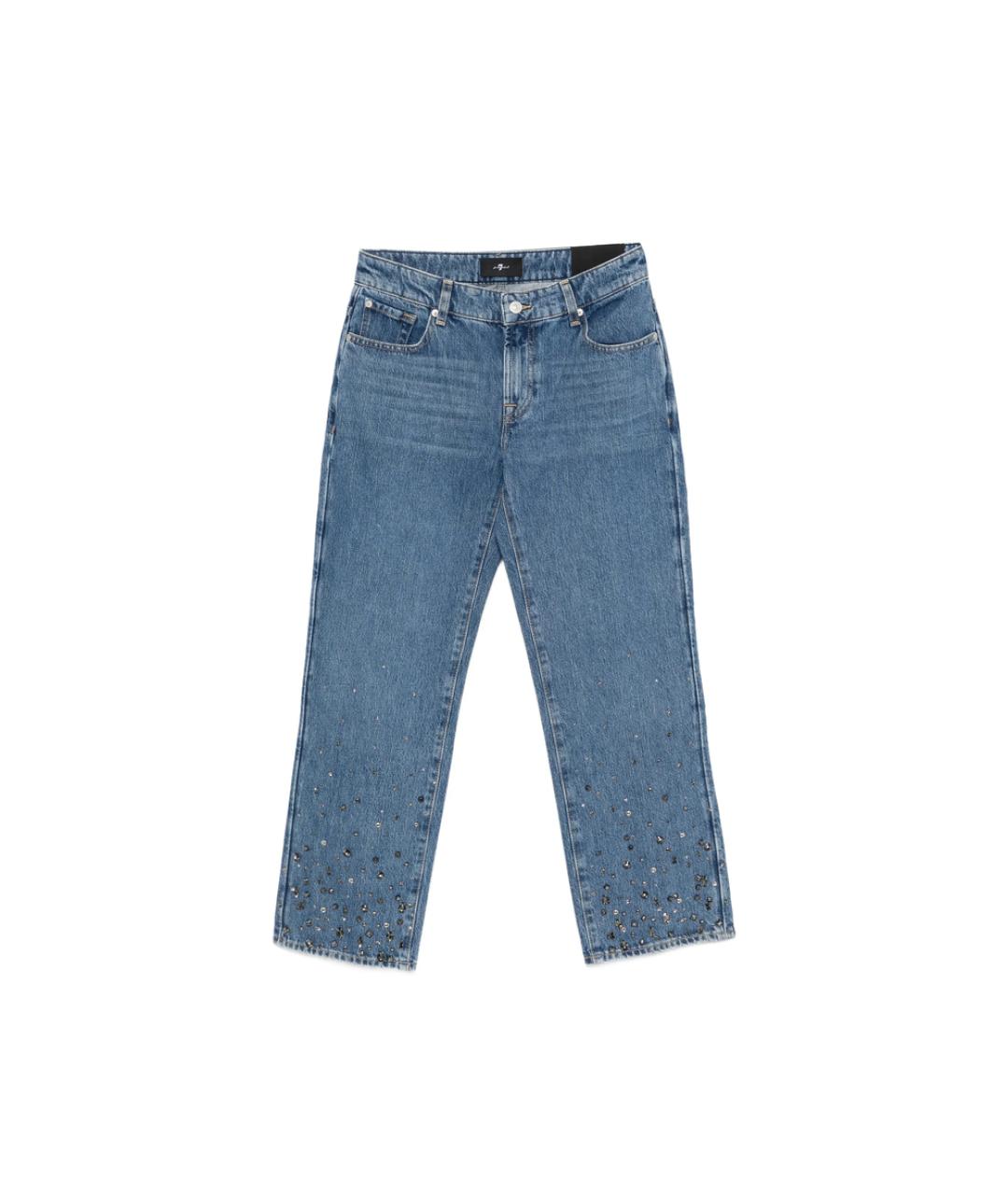 7 FOR ALL MANKIND Синие хлопковые прямые джинсы, фото 1