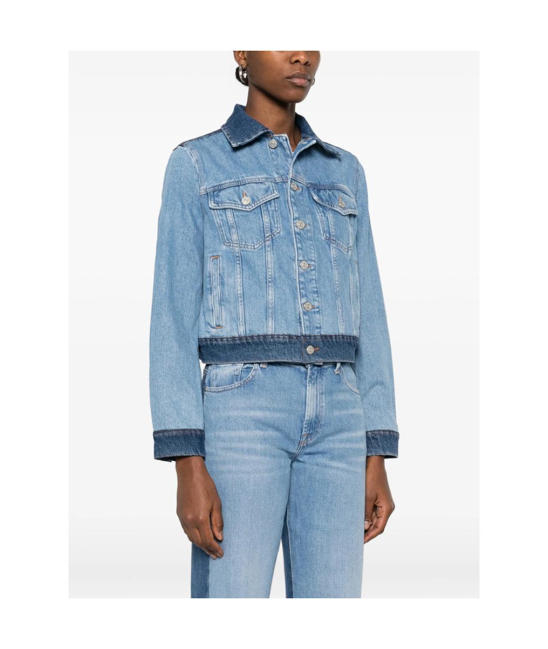 7 FOR ALL MANKIND Синяя хлопковая куртка, фото 5
