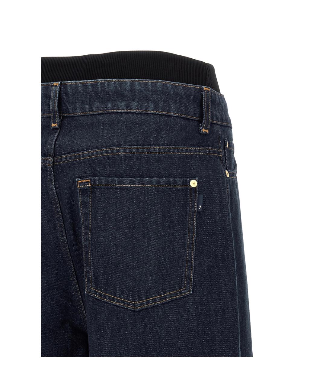 7 FOR ALL MANKIND Синие хлопковые джинсы клеш, фото 4