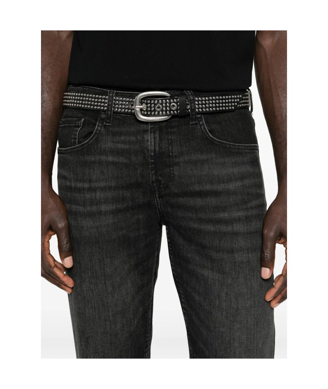 7 FOR ALL MANKIND Черные хлопковые джинсы скинни, фото 5