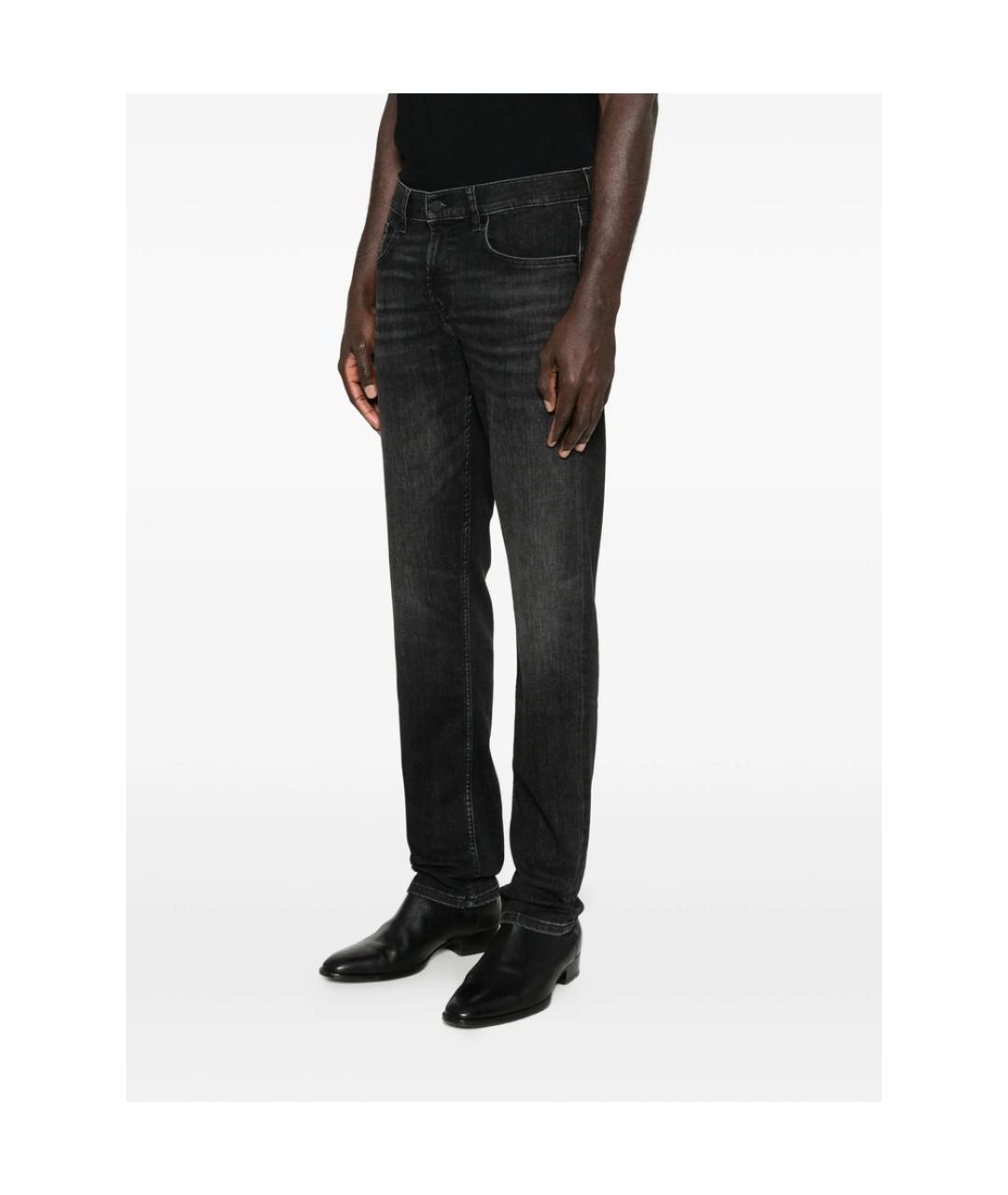 7 FOR ALL MANKIND Черные хлопковые джинсы скинни, фото 2
