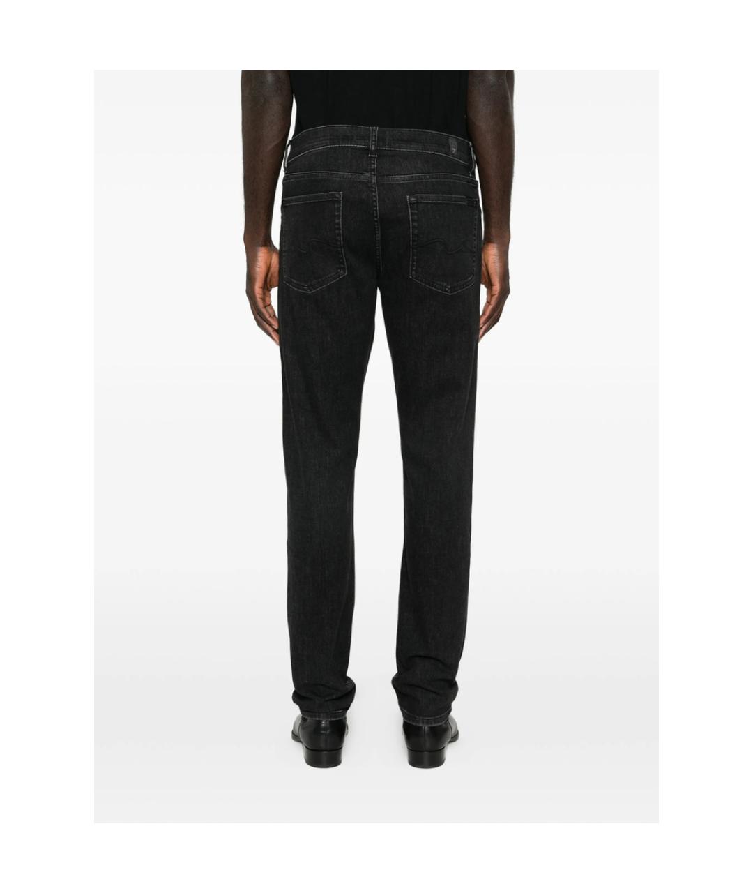 7 FOR ALL MANKIND Черные хлопковые джинсы скинни, фото 3