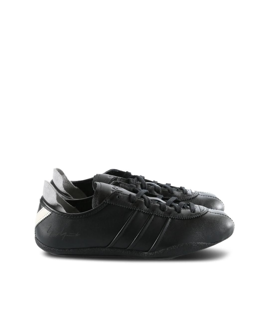 Y-3 Черные кожаные низкие кроссовки / кеды, фото 1