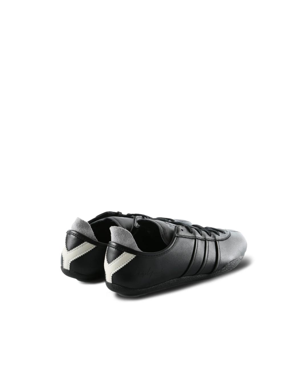 Y-3 Черные кожаные низкие кроссовки / кеды, фото 3