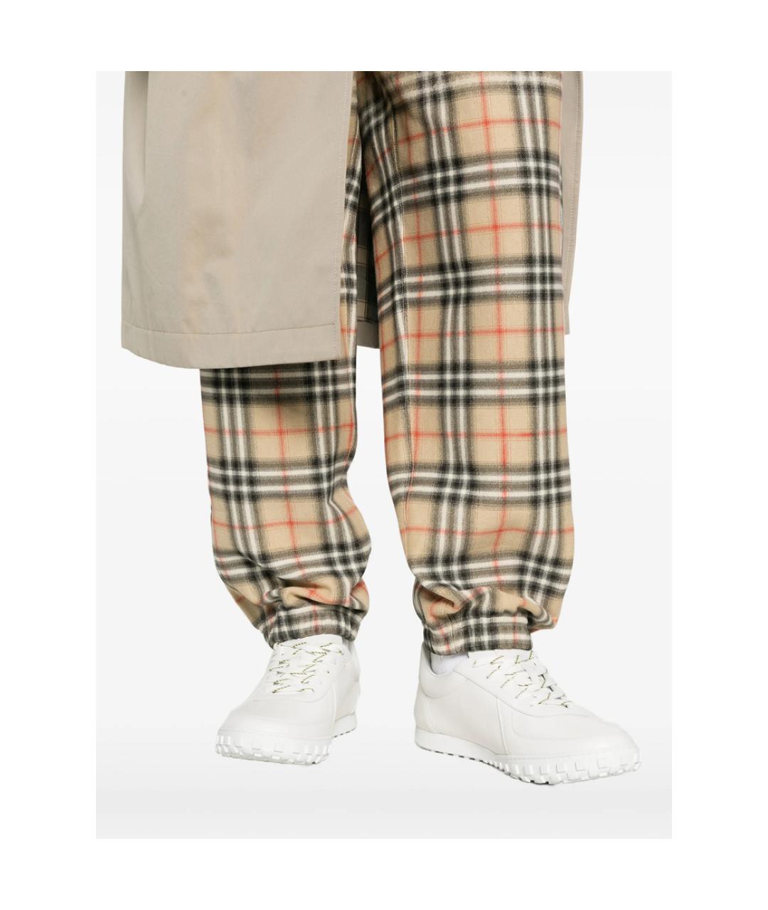 BURBERRY Бежевые хлопковые повседневные брюки, фото 2
