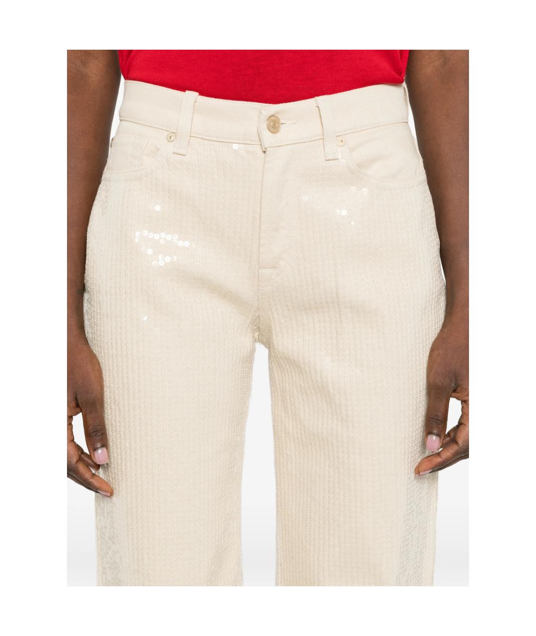 7 FOR ALL MANKIND Хлопковые джинсы клеш, фото 3