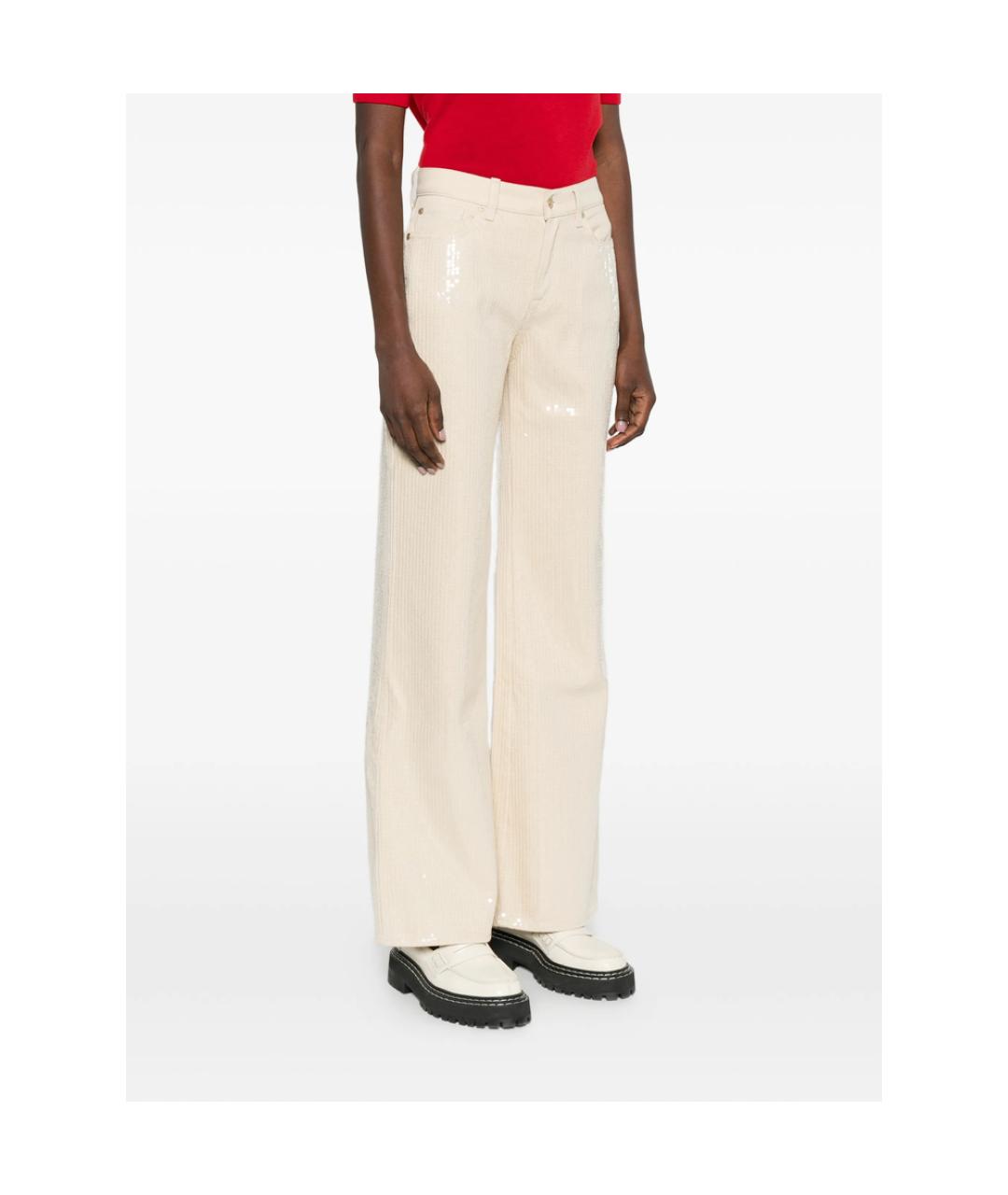 7 FOR ALL MANKIND Хлопковые джинсы клеш, фото 5