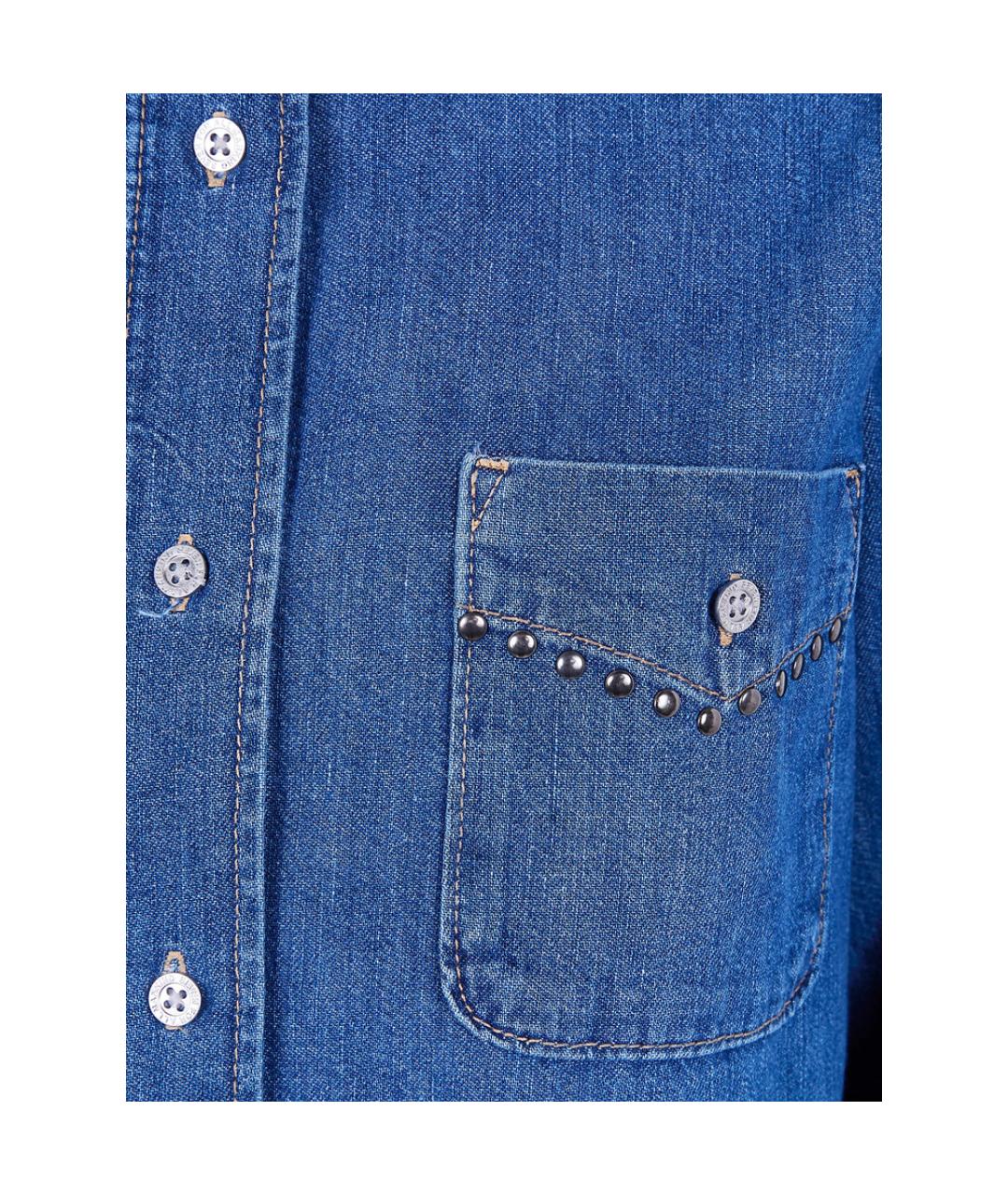 7 FOR ALL MANKIND Синяя хлопковая рубашка, фото 3