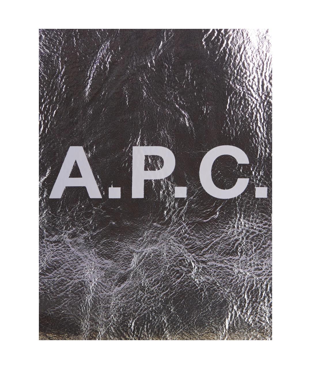 A.P.C. Серебряная хлопковая сумка тоут, фото 2