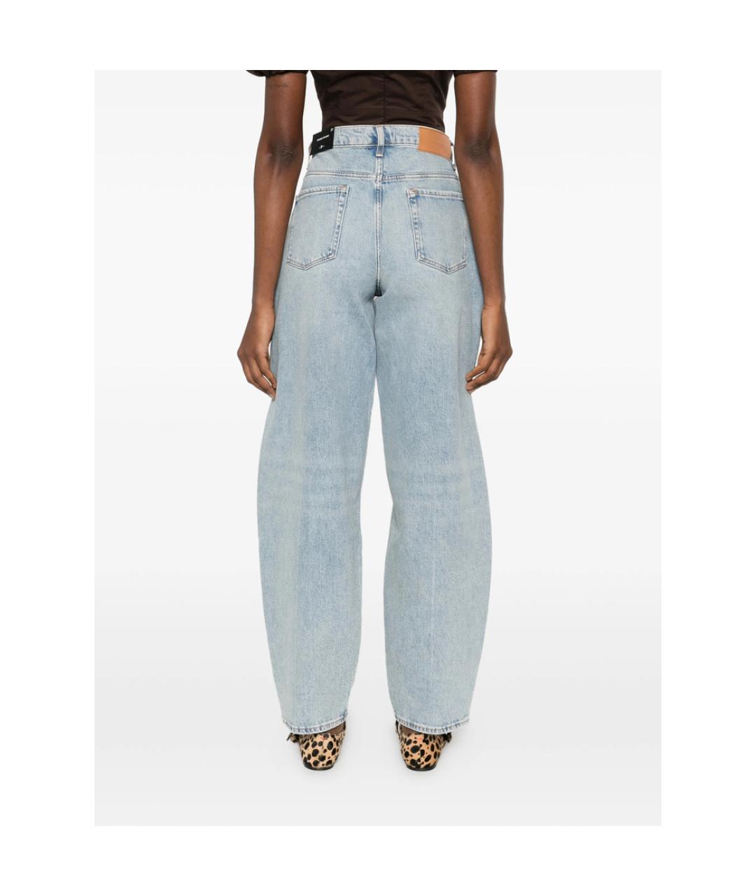 7 FOR ALL MANKIND Голубые хлопковые прямые джинсы, фото 4