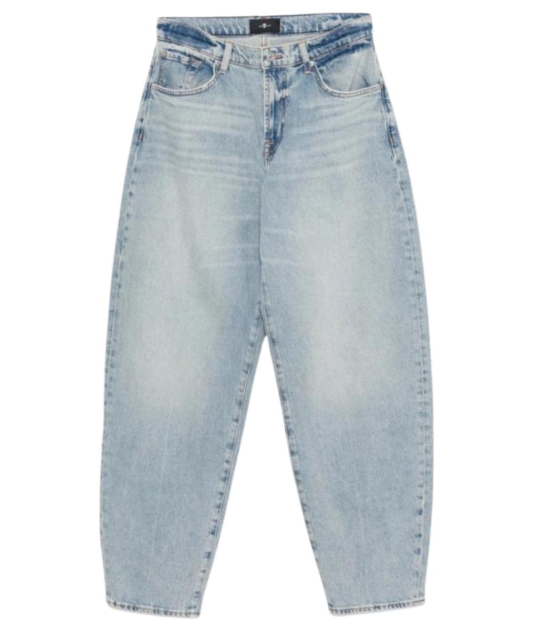 7 FOR ALL MANKIND Голубые хлопковые прямые джинсы, фото 1