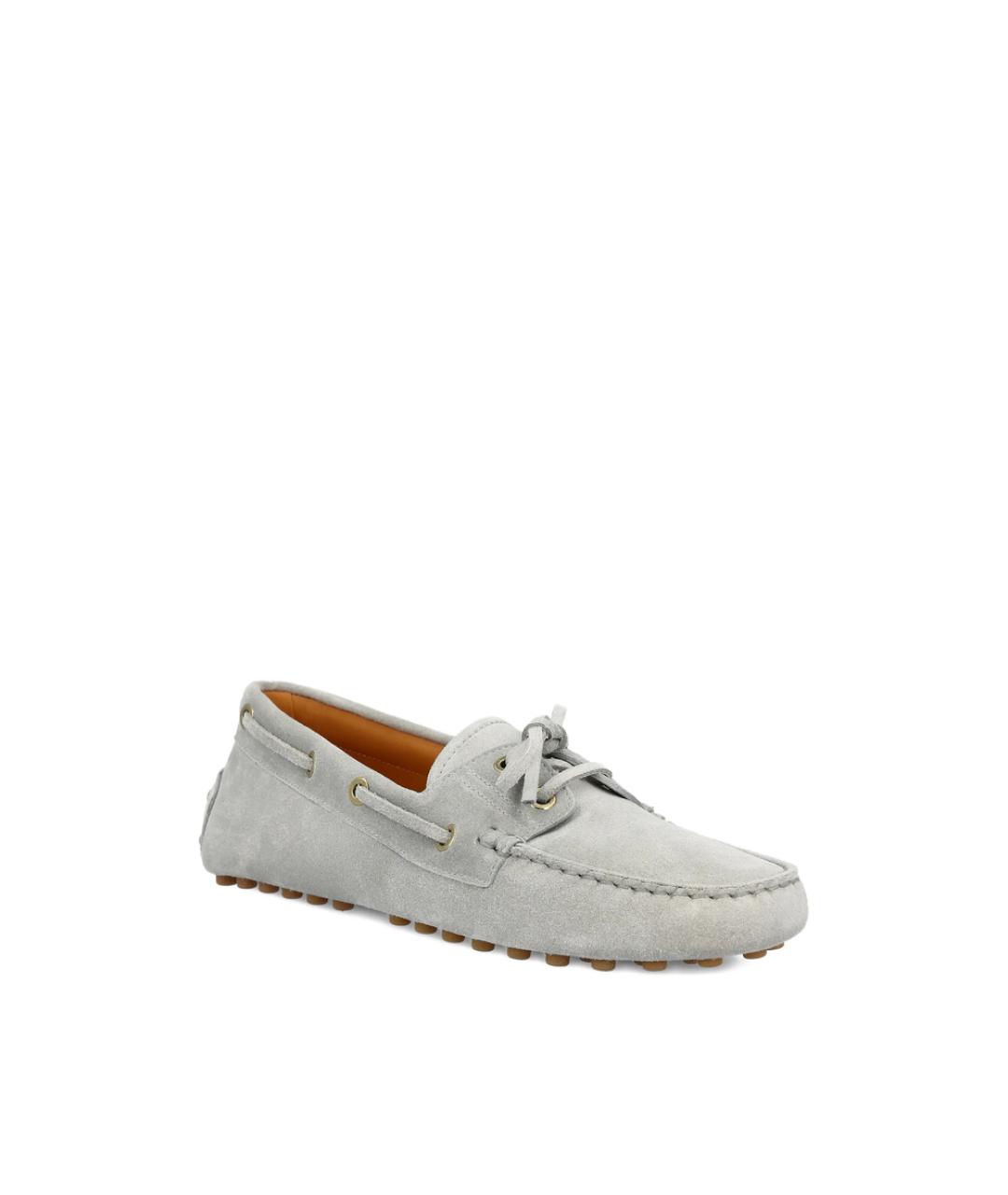 TOD'S Серые кожаные лоферы, фото 4