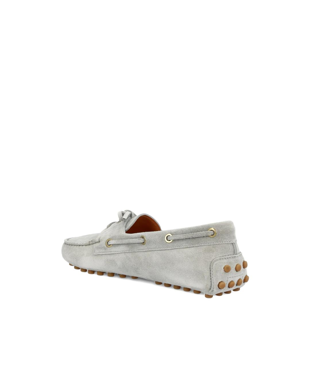 TOD'S Серые кожаные лоферы, фото 2