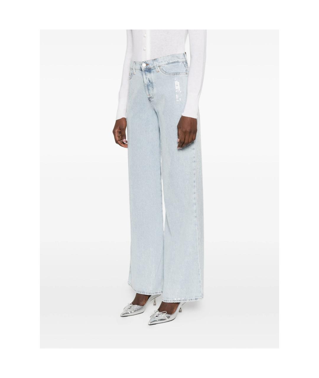 7 FOR ALL MANKIND Голубые хлопковые прямые джинсы, фото 2