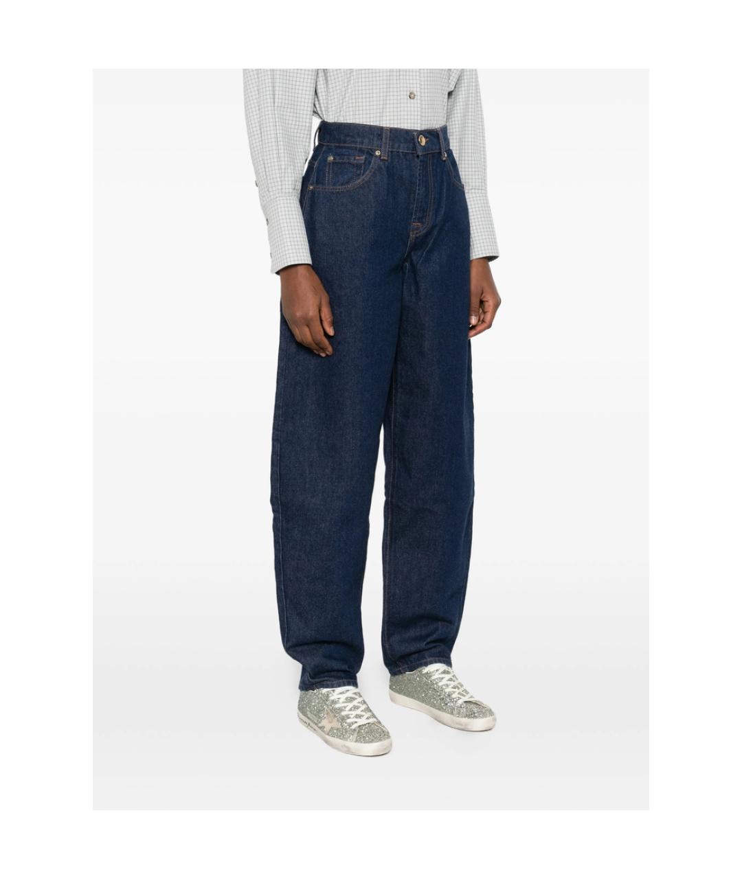 7 FOR ALL MANKIND Синие хлопковые джинсы клеш, фото 5