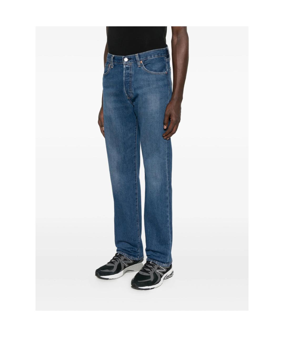 LEVI'S Синие хлопковые прямые джинсы, фото 4