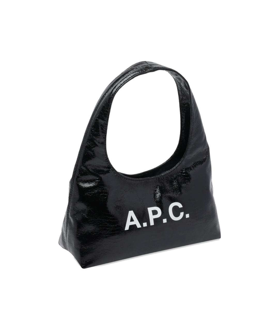 A.P.C. Черная сумка через плечо из искусственной кожи, фото 4