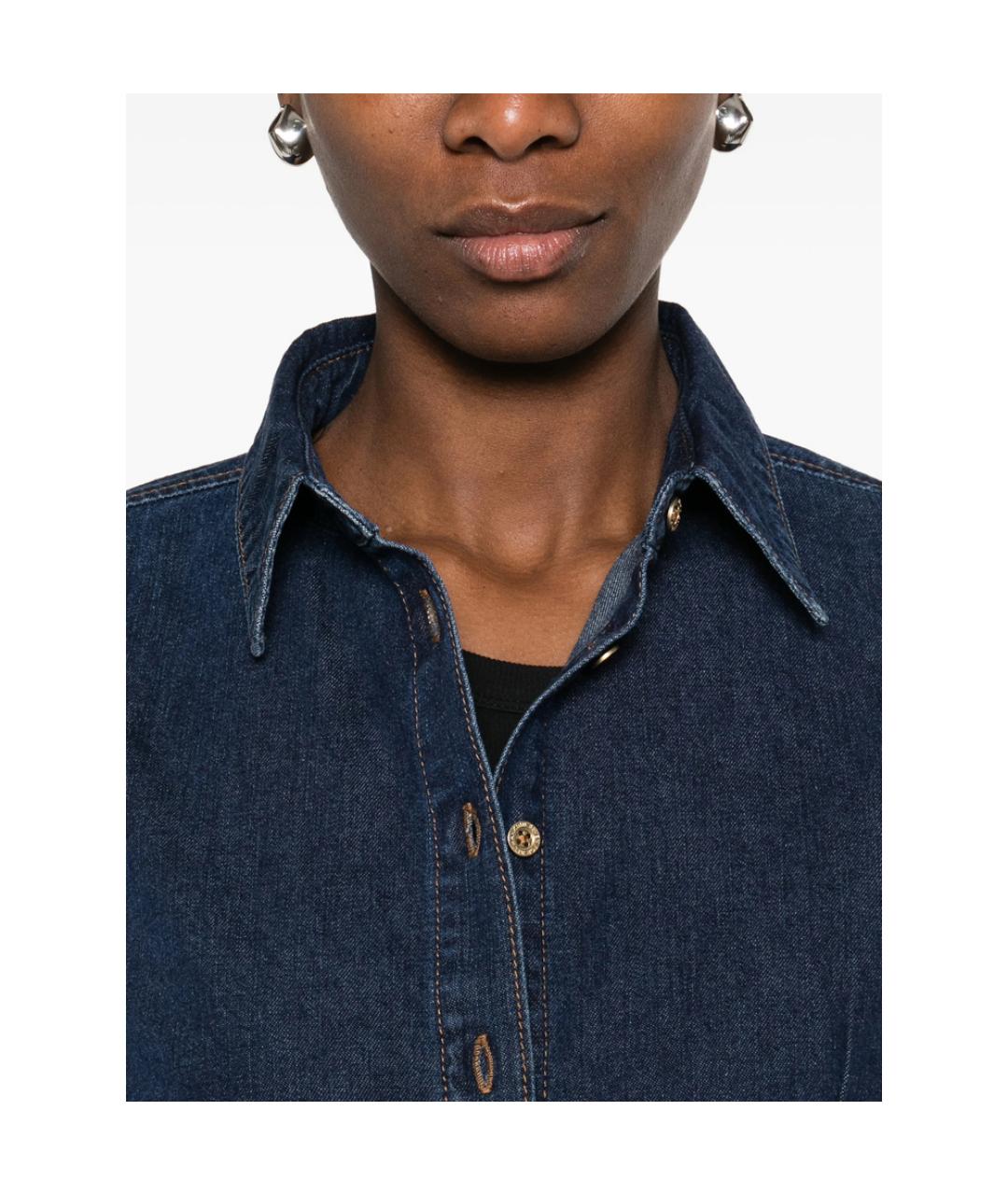 7 FOR ALL MANKIND Синяя хлопковая рубашка, фото 3