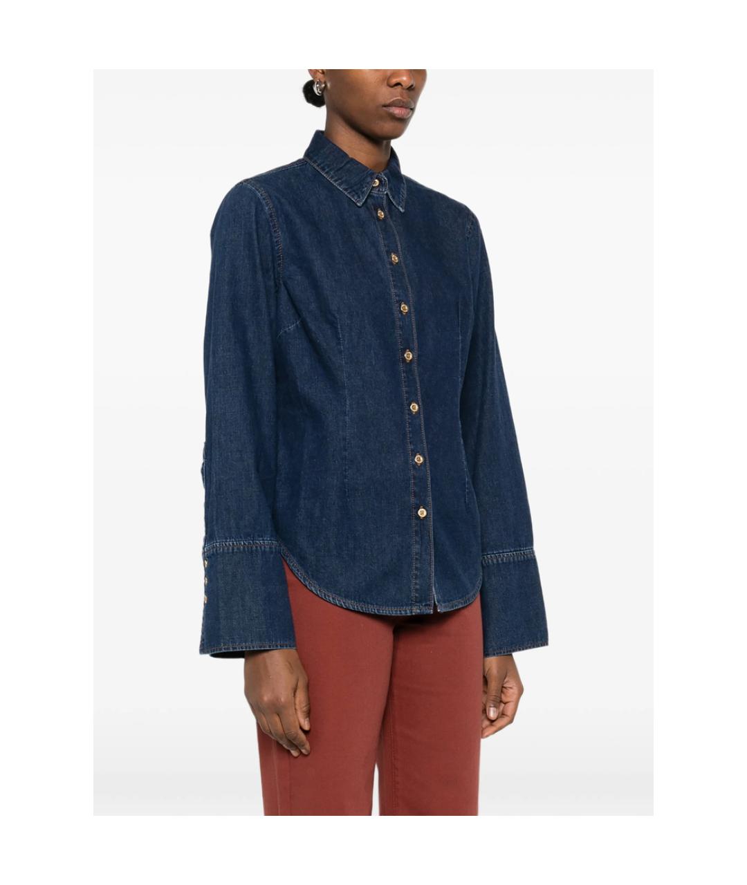 7 FOR ALL MANKIND Синяя хлопковая рубашка, фото 4
