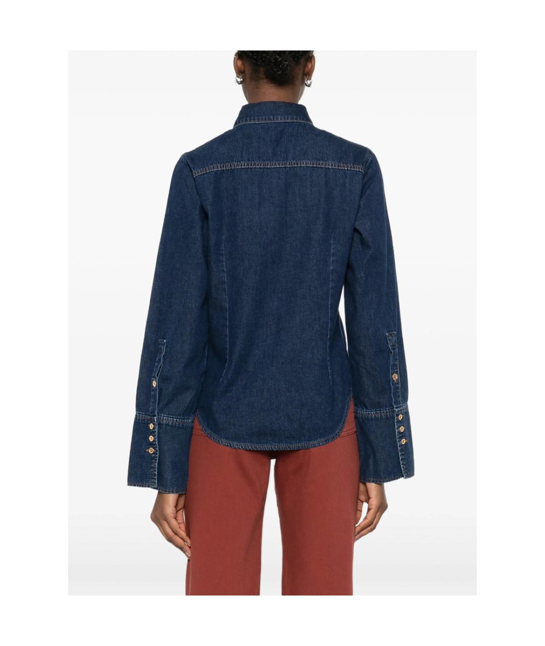 7 FOR ALL MANKIND Синяя хлопковая рубашка, фото 5