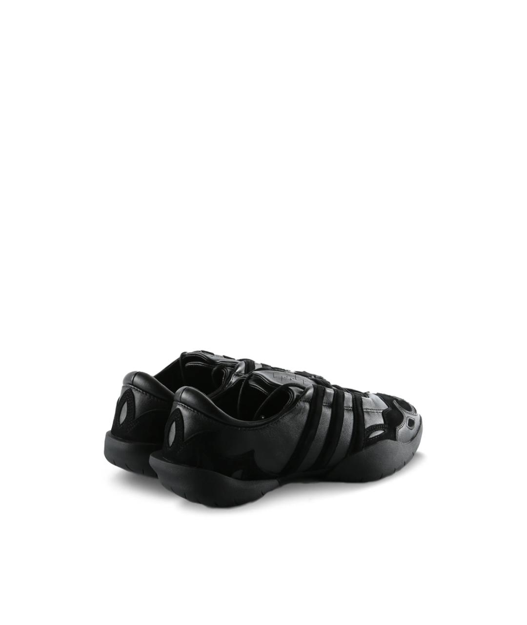 Y-3 Черные кожаные низкие кроссовки / кеды, фото 3
