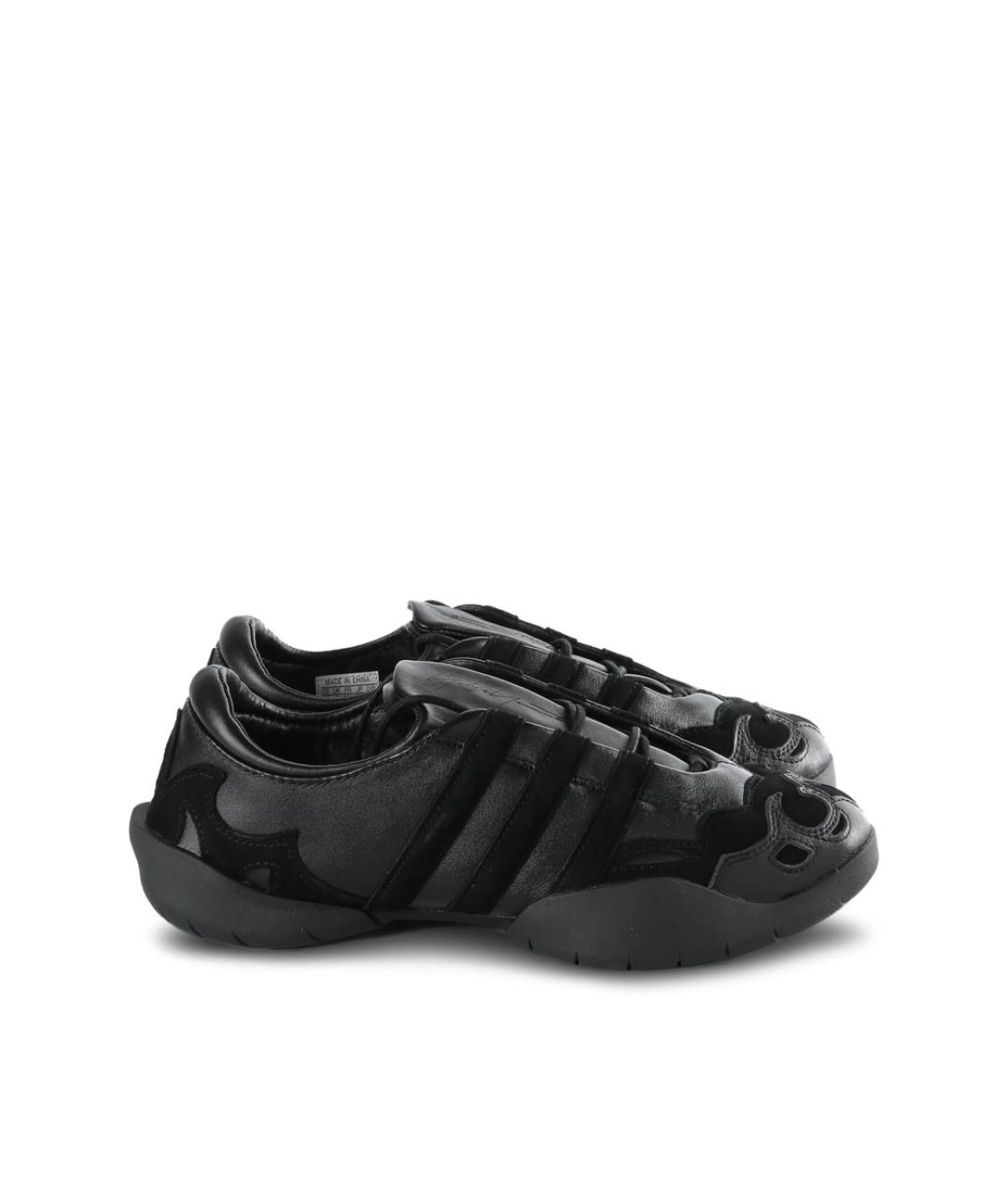Y-3 Черные кожаные низкие кроссовки / кеды, фото 1