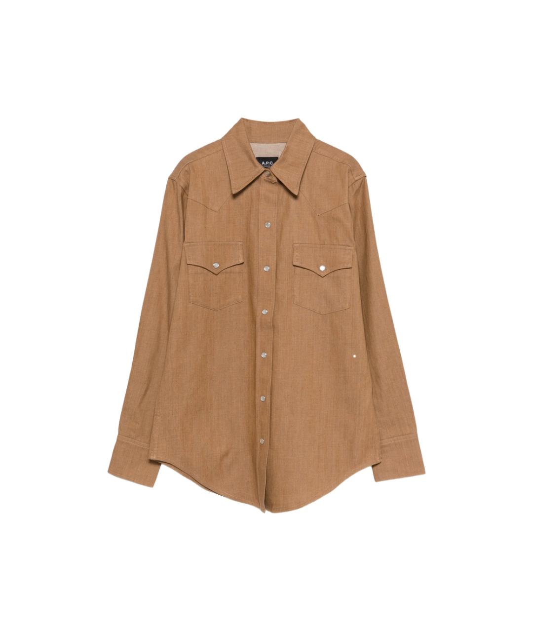 A.P.C. Коричневая хлопковая рубашка, фото 1