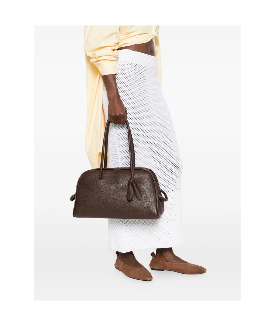 JACQUEMUS Коричневая кожаная сумка тоут, фото 2