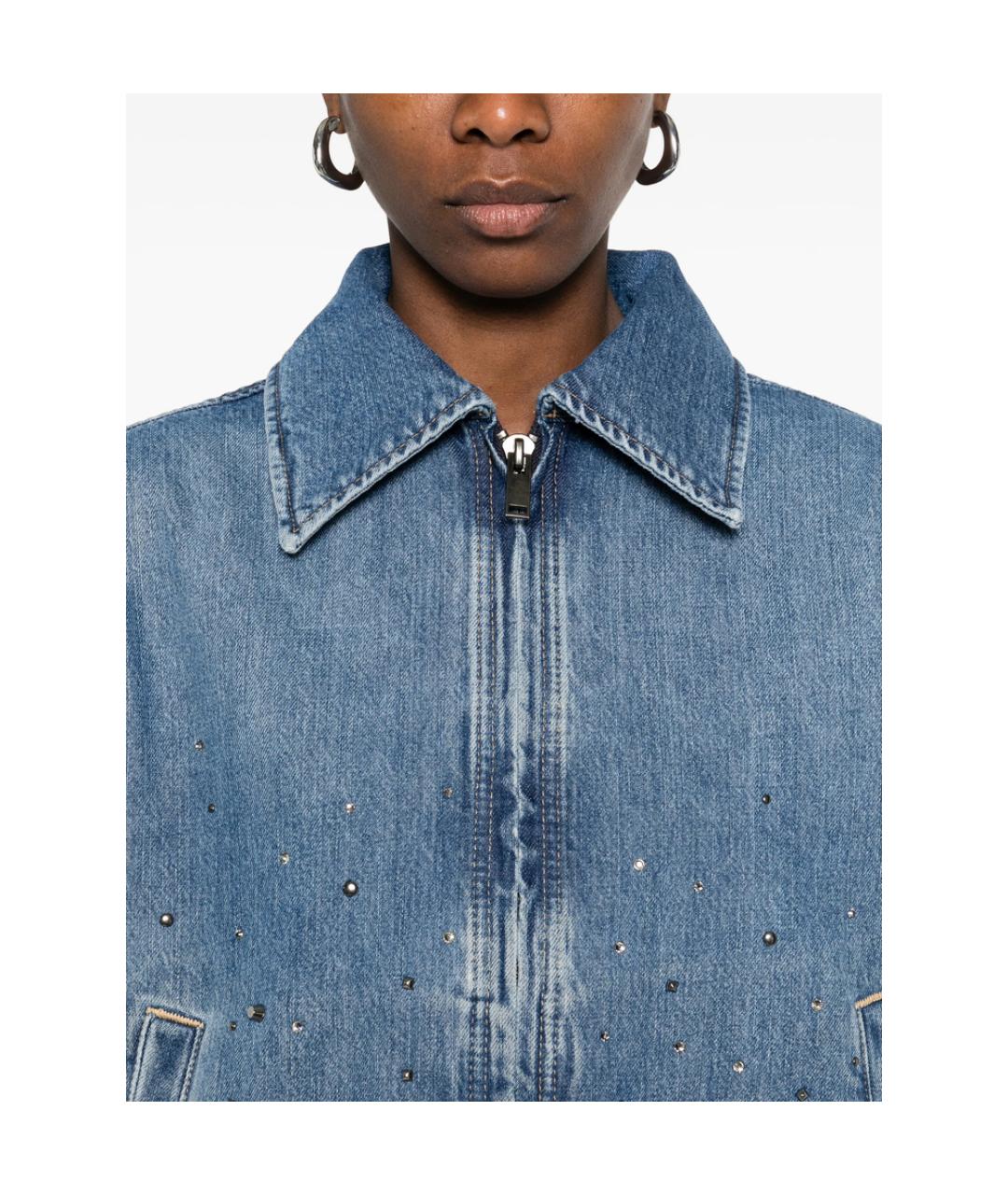 7 FOR ALL MANKIND Синяя хлопковая куртка, фото 4