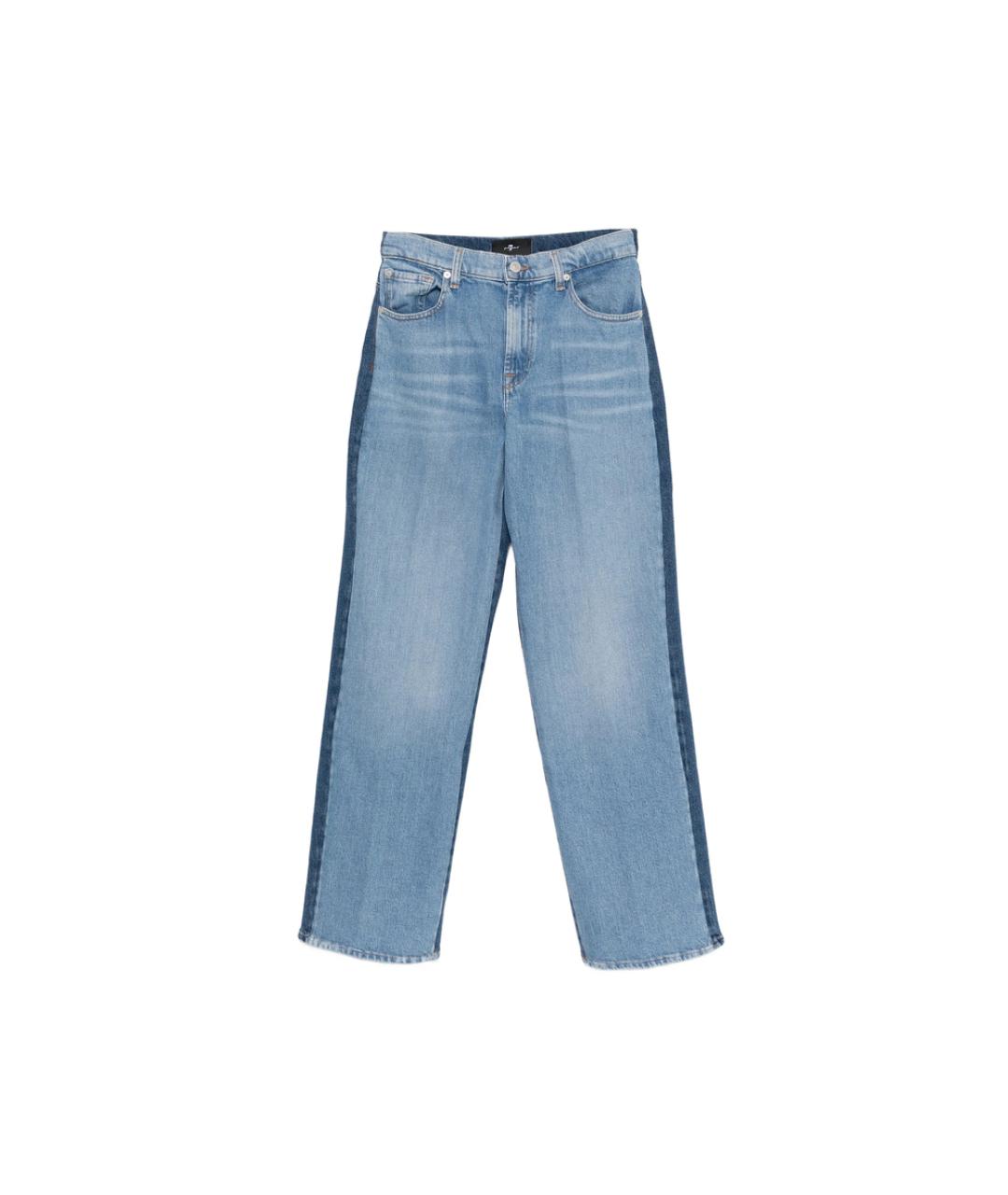 7 FOR ALL MANKIND Синие хлопковые прямые джинсы, фото 1