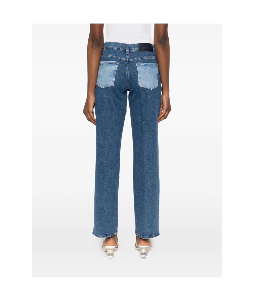 7 FOR ALL MANKIND Синие хлопковые прямые джинсы, фото 2