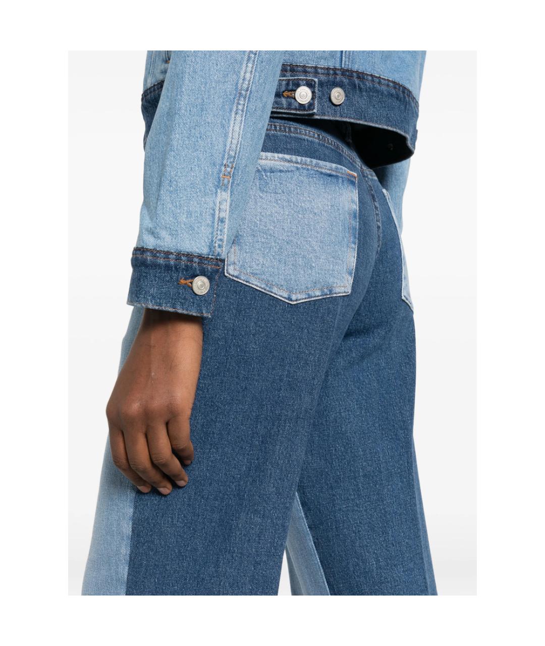 7 FOR ALL MANKIND Синие хлопковые прямые джинсы, фото 5