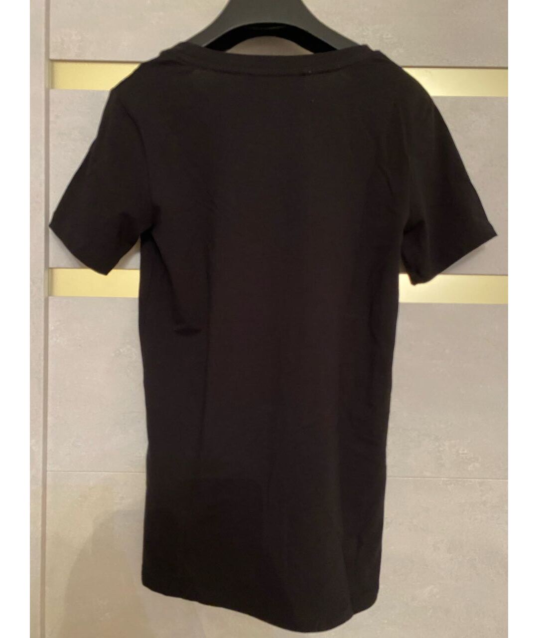FRANKIE MORELLO Черная хлопко-эластановая футболка, фото 2