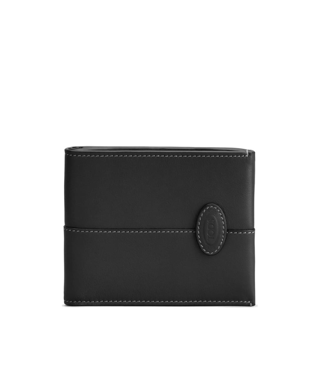 TOD'S Черный кожаный кошелек, фото 1